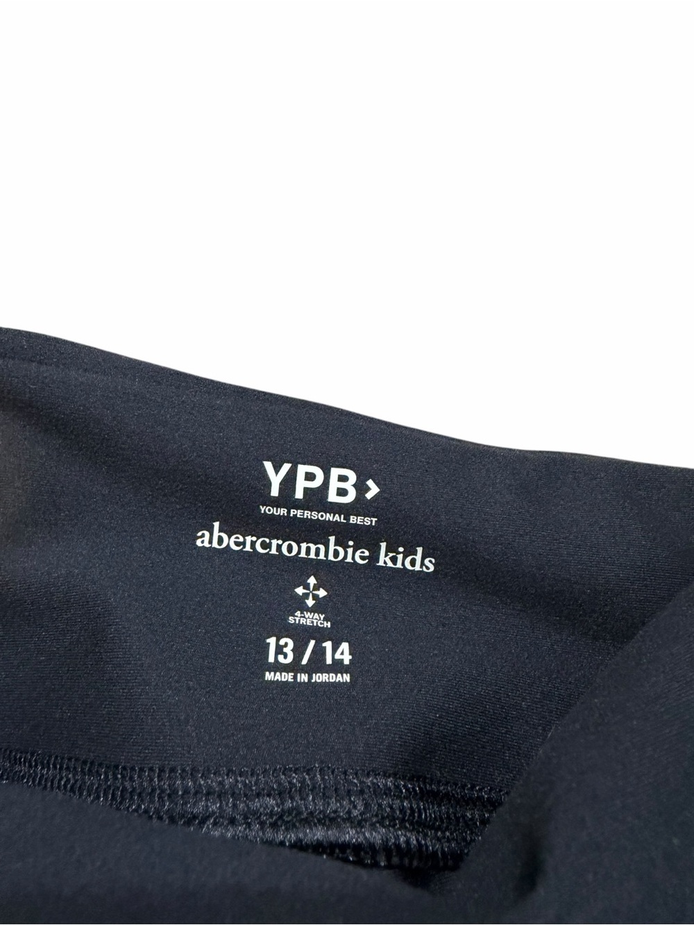 Abercrombie Kids Girls YPB Black Flare Leggings White Piping Size 13/14 - Picture 2 of 5